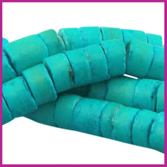 Kokos disc kraal ca. 6mm Turquoise green