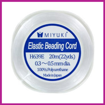 Miyuki elastiek koord - 0.4 mm wit