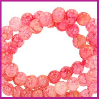 Glaskraal gem&ecirc;leerd &Oslash;6mm azalea pink