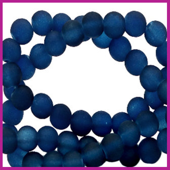 Glaskraal mat &Oslash;6mm deep blue