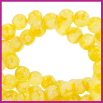 Glaskraal gem&ecirc;leerd &Oslash;6mm freesia yellow
