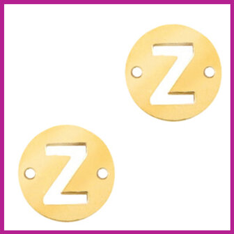 RVS stainless steel tussenstuk initial coin goud Z