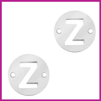 RVS stainless steel tussenstuk initial coin zilver Z