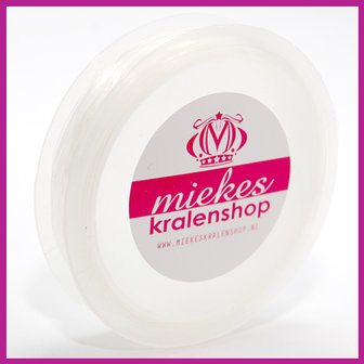 stewardess afgunst Verleden Elastisch nylon rond 0.8mm transparant - Miekes Kralenshop