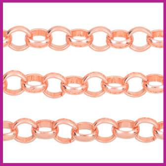 Metalen jasseron &Oslash;6mm schakel Rosegold