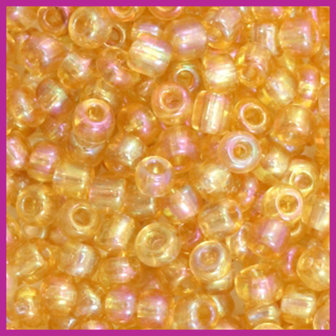 Rocailles 6/0 (4mm) Topaz gold AB transparant