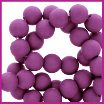 Acryl kraal mat rond 6mm deep lavender purple
