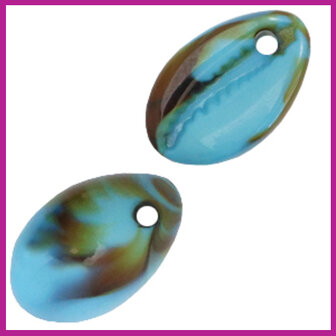 Resin hanger kauri schelp Cyan blue