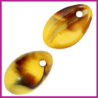 Resin hanger kauri schelp Golden yellow