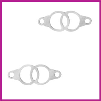 RVS stainless steel bedel/tussenstuk rings zilver