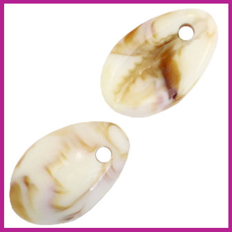 Resin hanger kauri schelp Beige white