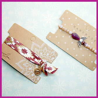 Sieraden kaartje &#039;with love&#039; Floral Brown