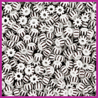 Preciosa rocailles 8/0 white-black 03591