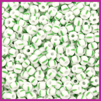 Preciosa rocailles 8/0 white-mint green 03850