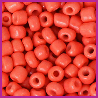 Rocailles 6/0 (4mm) Neon coral orange