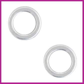 DQ metaal ring / kraal plat 6 x 1 mm Antiek zilver