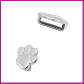 DQ metalen schuiver animal paw antiek zilver