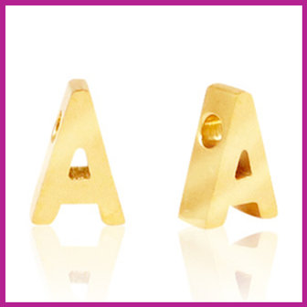 RVS stainless steel initial bead goud A