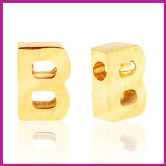 RVS stainless steel initial bead goud B