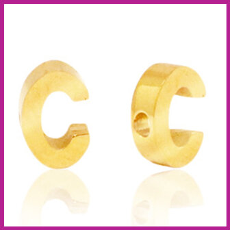 RVS stainless steel initial bead goud C