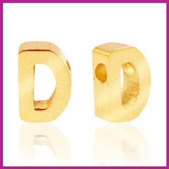 RVS stainless steel initial bead goud D