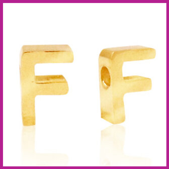 RVS stainless steel initial bead goud F