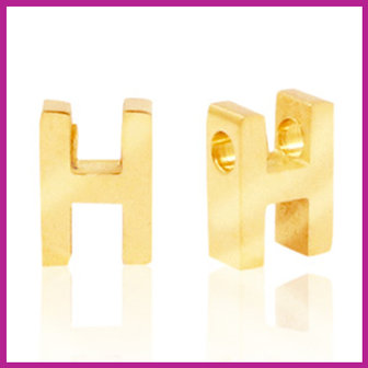 RVS stainless steel initial bead goud H