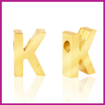 RVS stainless steel initial bead goud K