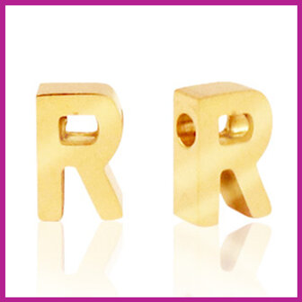 RVS stainless steel initial bead goud R