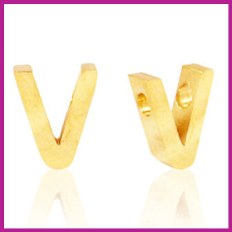 RVS stainless steel initial bead goud V