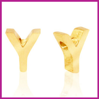 RVS stainless steel initial bead goud Y