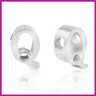 RVS stainless steel initial bead zilver Q
