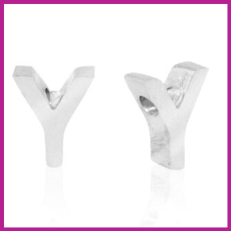 RVS stainless steel initial bead zilver Y