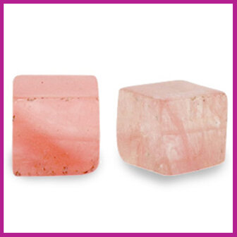 Natuursteen kraal square 4mm blossom pink