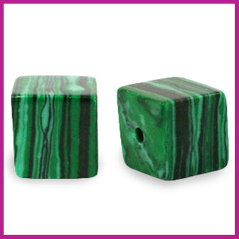 Natuursteen kraal square 4mm green