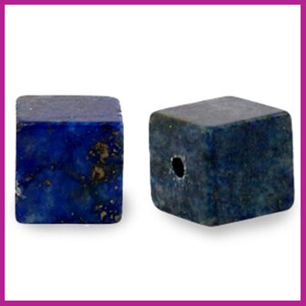 Natuursteen kraal square 4mm dark blue