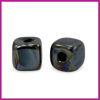 C.U.S sieraden kraal cube DQ Grieks keramiek black