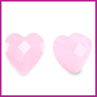 Fashion hart facet mini semi transparant azalea pink