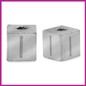 RVS stainless steel initial cube zilver I
