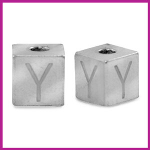 RVS stainless steel initial cube zilver Y