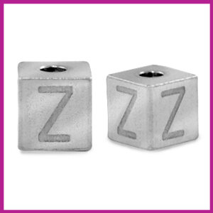 RVS stainless steel initial cube zilver Z