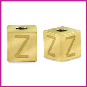 RVS stainless steel initial cube goud Z