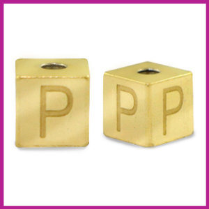 RVS stainless steel initial cube goud P