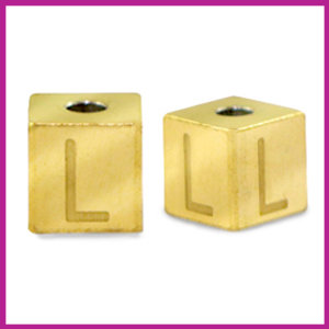 RVS stainless steel initial cube goud L