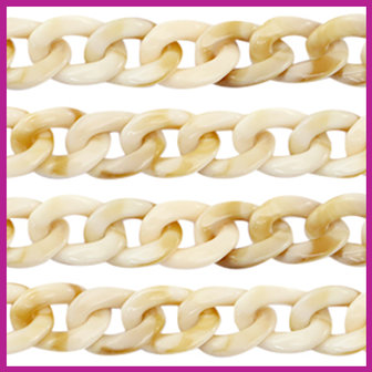 Acryl schakels 19mm beige