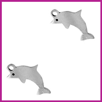 RVS stainless steel bedel dolfijn zilver