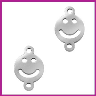 RVS stainless steel tussenstuk smiley zilver