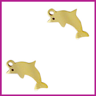 RVS stainless steel bedel dolfijn goud