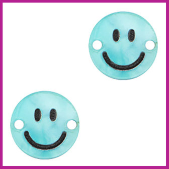 Plexx tussenstuk smiley shiny tiffany blue