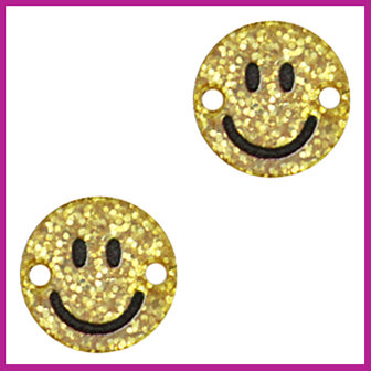 Plexx tussenstuk smiley gold glitter